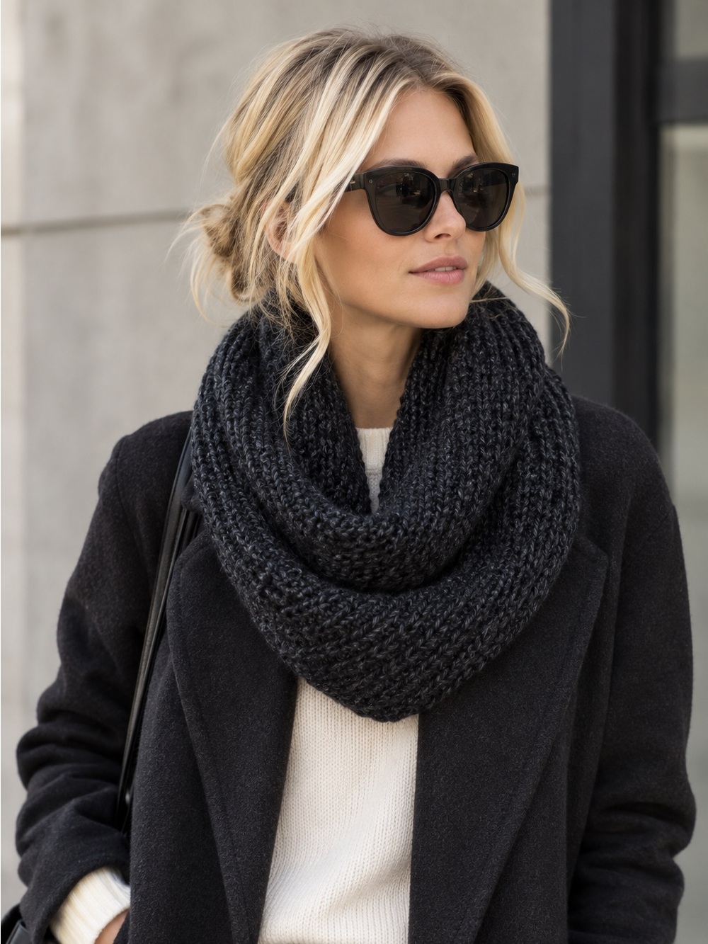 Navy Infinity Scarf - Picture 4 of 4
